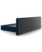 Lit avec coffre de rangement Bali Velours bleu roi - 200x200 cm
