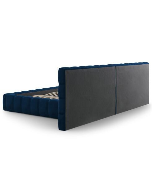 Lit avec coffre de rangement Bali Velours bleu roi - 200x200 cm