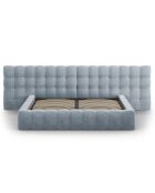 Lit avec coffre de rangement Bali Velours bleu clair - 200x200 cm