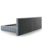 Lit avec coffre de rangement Bali Velours bleu clair - 200x200 cm