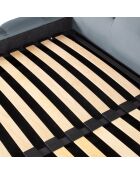 Lit avec coffre de rangement Bali Velours bleu clair - 200x200 cm