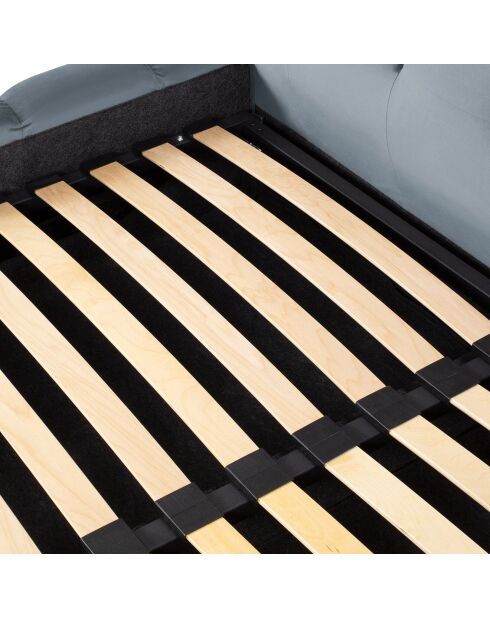 Lit avec coffre de rangement Bali Velours bleu clair - 200x200 cm