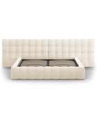 Lit avec coffre de rangement Bali Velours beige clair - 200x200 cm