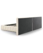 Lit avec coffre de rangement Bali Velours beige clair - 200x200 cm