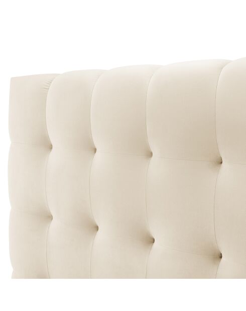 Lit avec coffre de rangement Bali Velours beige clair - 200x200 cm