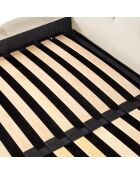 Lit avec coffre de rangement Bali Velours beige clair - 200x200 cm