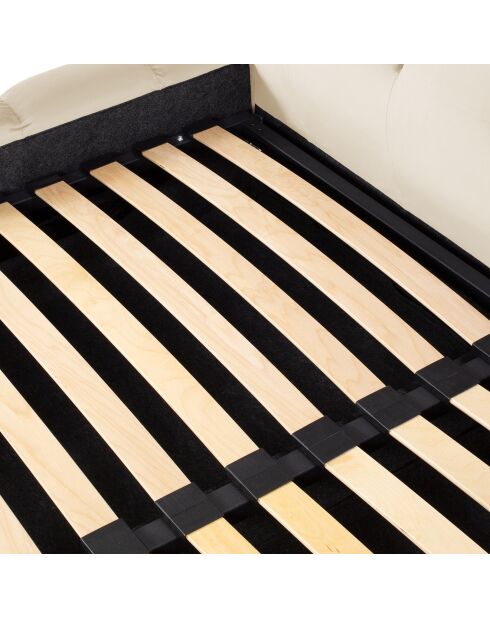 Lit avec coffre de rangement Bali Velours beige clair - 200x200 cm