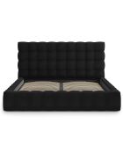 Lit avec coffre de rangement Bali Velours noir - 200x200 cm