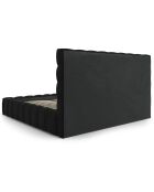Lit avec coffre de rangement Bali Velours noir - 200x200 cm