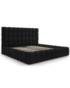 Lit avec coffre de rangement Bali Velours noir - 200x200 cm