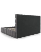 Lit avec coffre de rangement Bali Velours gris - 200x200 cm