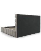 Lit avec coffre de rangement Bali Velours gris clair - 200x200 cm