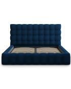 Lit avec coffre de rangement Bali Velours bleu roi - 200x200 cm