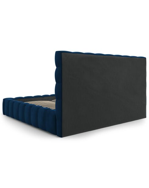 Lit avec coffre de rangement Bali Velours bleu roi - 200x200 cm