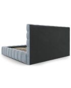 Lit avec coffre de rangement Bali Velours bleu clair - 200x200 cm