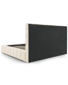 Lit avec coffre de rangement Bali Velours beige clair - 200x200 cm