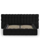 Lit avec coffre de rangement Bali Velours noir - 180x200 cm