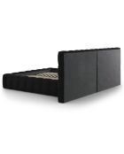 Lit avec coffre de rangement Bali Velours noir - 180x200 cm