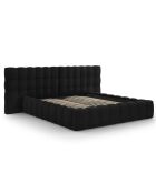 Lit avec coffre de rangement Bali Velours noir - 180x200 cm
