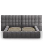 Lit avec coffre de rangement Bali Velours gris - 180x200 cm
