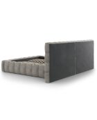 Lit avec coffre de rangement Bali Velours gris clair - 180x200 cm