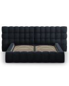 Lit avec coffre de rangement Bali Velours bleu foncé - 180x200 cm