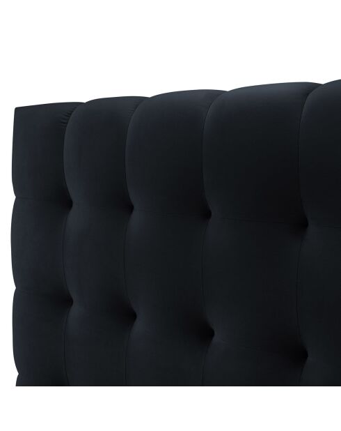 Lit avec coffre de rangement Bali Velours bleu foncé - 180x200 cm