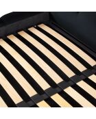 Lit avec coffre de rangement Bali Velours bleu foncé - 180x200 cm