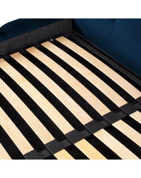 Lit avec coffre de rangement Bali Velours bleu roi - 180x200 cm