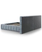 Lit avec coffre de rangement Bali Velours bleu clair - 180x200 cm