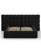 Lit avec coffre de rangement Bali Velours noir - 160x200 cm