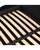 Lit avec coffre de rangement Bali Velours noir - 160x200 cm