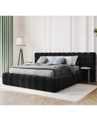 Lit avec coffre de rangement Bali Velours noir - 160x200 cm