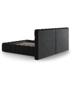 Lit avec coffre de rangement Bali Velours noir - 160x200 cm