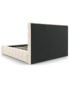 Lit avec coffre de rangement Bali Velours beige clair - 180x200 cm