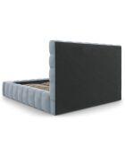 Lit avec coffre de rangement Bali Velours bleu clair - 180x200 cm