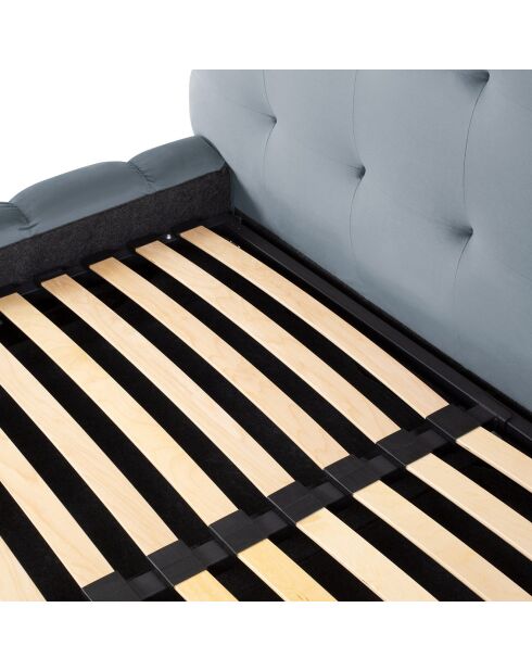 Lit avec coffre de rangement Bali Velours bleu clair - 180x200 cm