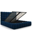 Lit avec coffre de rangement Bali Velours bleu roi - 180x200 cm