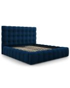 Lit avec coffre de rangement Bali Velours bleu roi - 180x200 cm