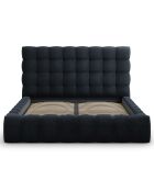 Lit avec coffre de rangement Bali Velours bleu foncé - 180x200 cm