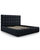 Lit avec coffre de rangement Bali Velours bleu foncé - 180x200 cm