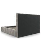 Lit avec coffre de rangement Bali Velours gris clair - 180x200 cm
