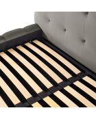Lit avec coffre de rangement Bali Velours gris clair - 180x200 cm