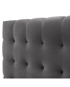 Lit avec coffre de rangement Bali Velours gris - 180x200 cm