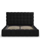 Lit avec coffre de rangement Bali Velours noir - 180x200 cm