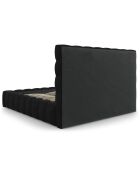 Lit avec coffre de rangement Bali Velours noir - 180x200 cm