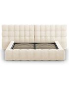 Lit avec coffre de rangement Bali Velours beige clair - 180x200 cm