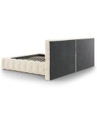 Lit avec coffre de rangement Bali Velours beige clair - 180x200 cm