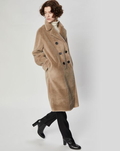 Manteau en Fausse Fourrure Mimi taupe