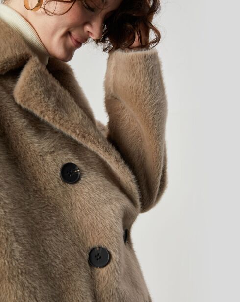 Manteau en Fausse Fourrure Mimi taupe